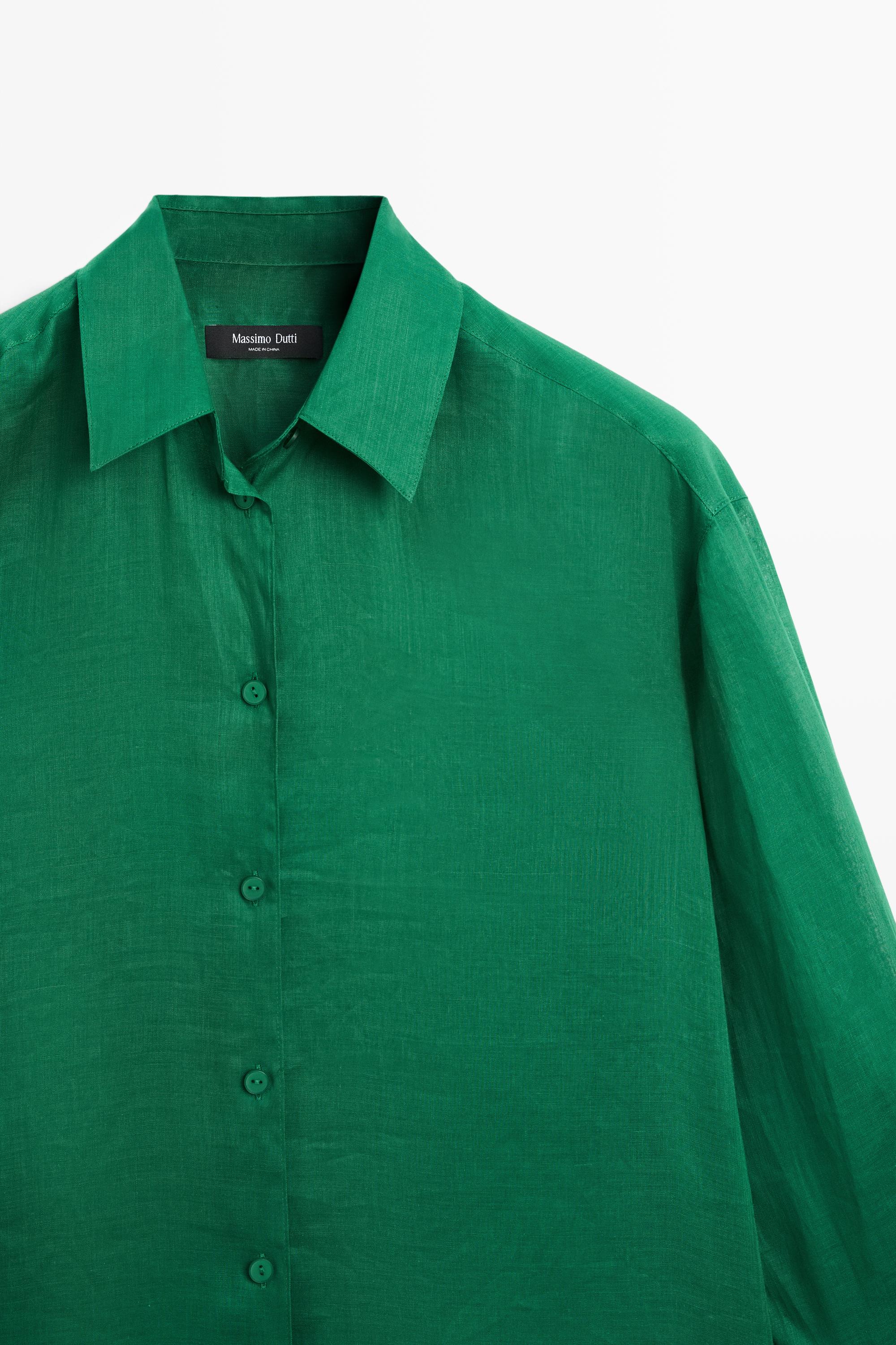 Chemise longue fluide 100 % ramie